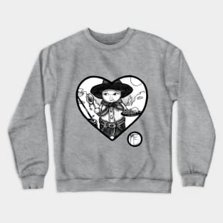 The Little Cowboy - Black Outlined Version Crewneck Sweatshirt